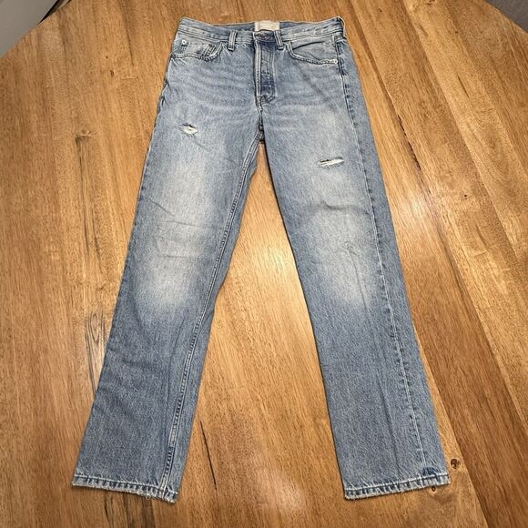 Everlane The Everybody Jean Womens Size E3 Short 29x29 Distressed Button Fly - Picture 1 of 14